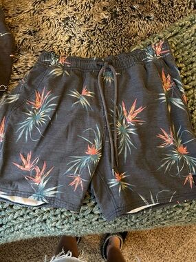 Rip curl men’s  Navy Tropical Print Swim Shorts